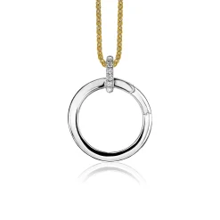 New Zinzi zilveren ronde hanger 21mm met sluitring wit ZIH2061 (zonder collier)