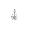 Hot Zinzi zilveren ronde hanger ster wit ZIH2066 (zonder collier)