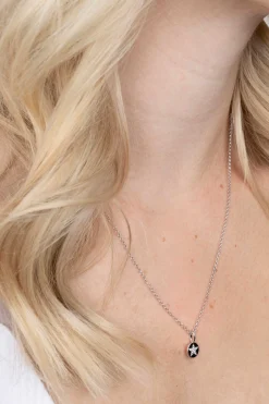 Hot Zinzi zilveren ronde hanger ster wit ZIH2066 (zonder collier)