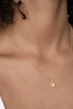 New Zinzi zilveren ronde hanger geel verguld zonnetje ZIH2068G (zonder collier)