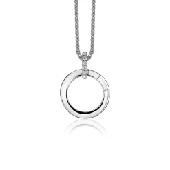 Discount Zinzi zilveren ronde hanger 17mm met sluitring wit ZIH2060 (zonder collier)