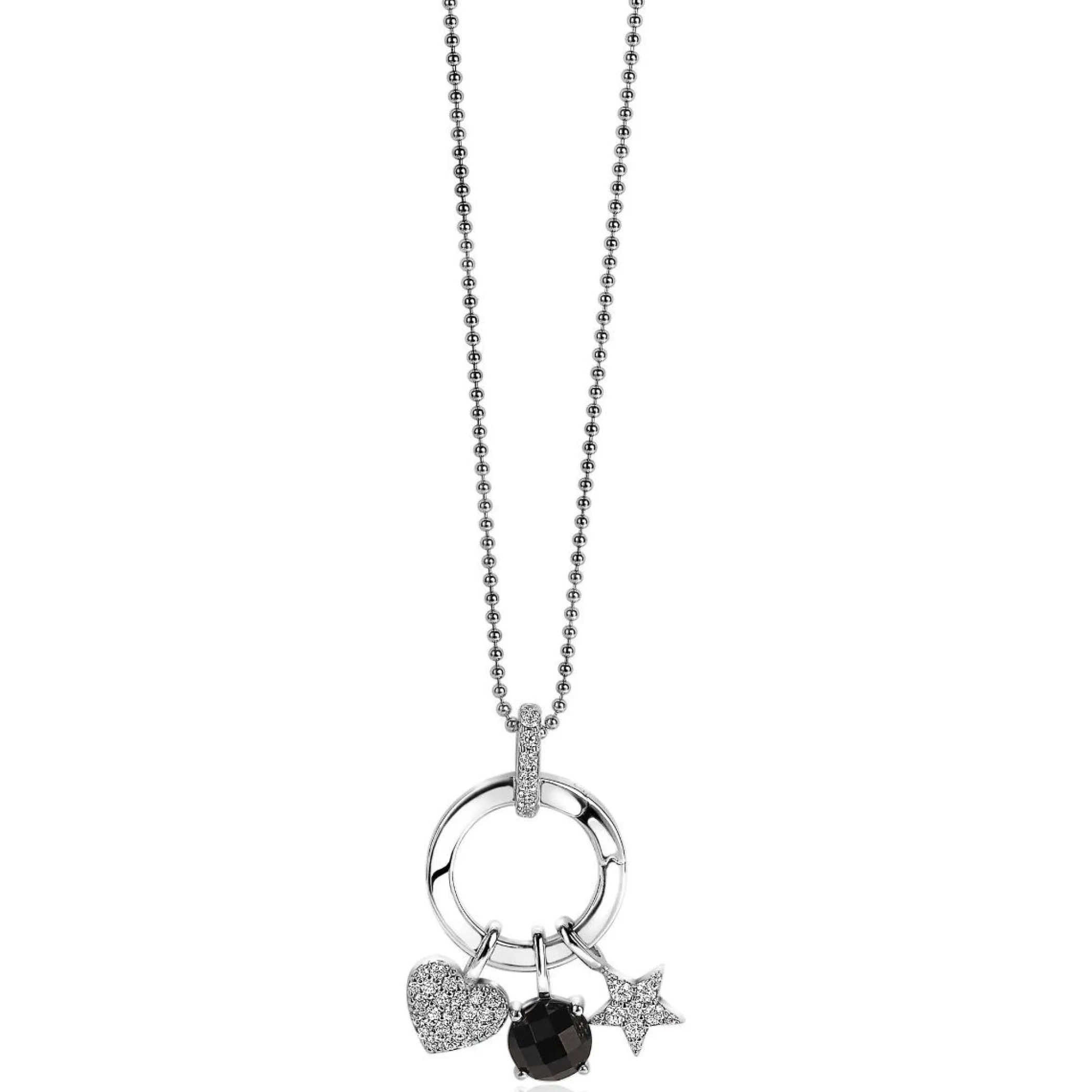 Discount Zinzi zilveren ronde hanger 17mm met sluitring wit ZIH2060 (zonder collier)
