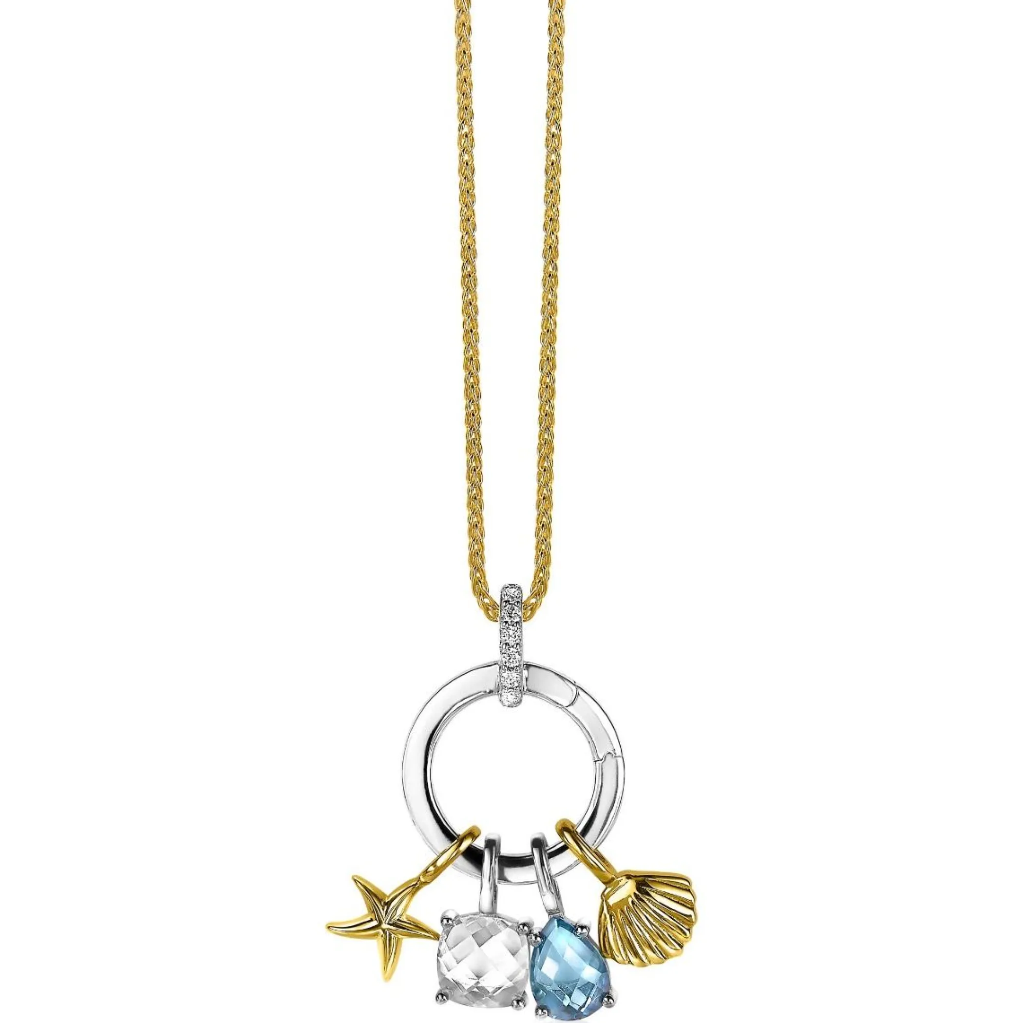 Discount Zinzi zilveren ronde hanger 17mm met sluitring wit ZIH2060 (zonder collier)