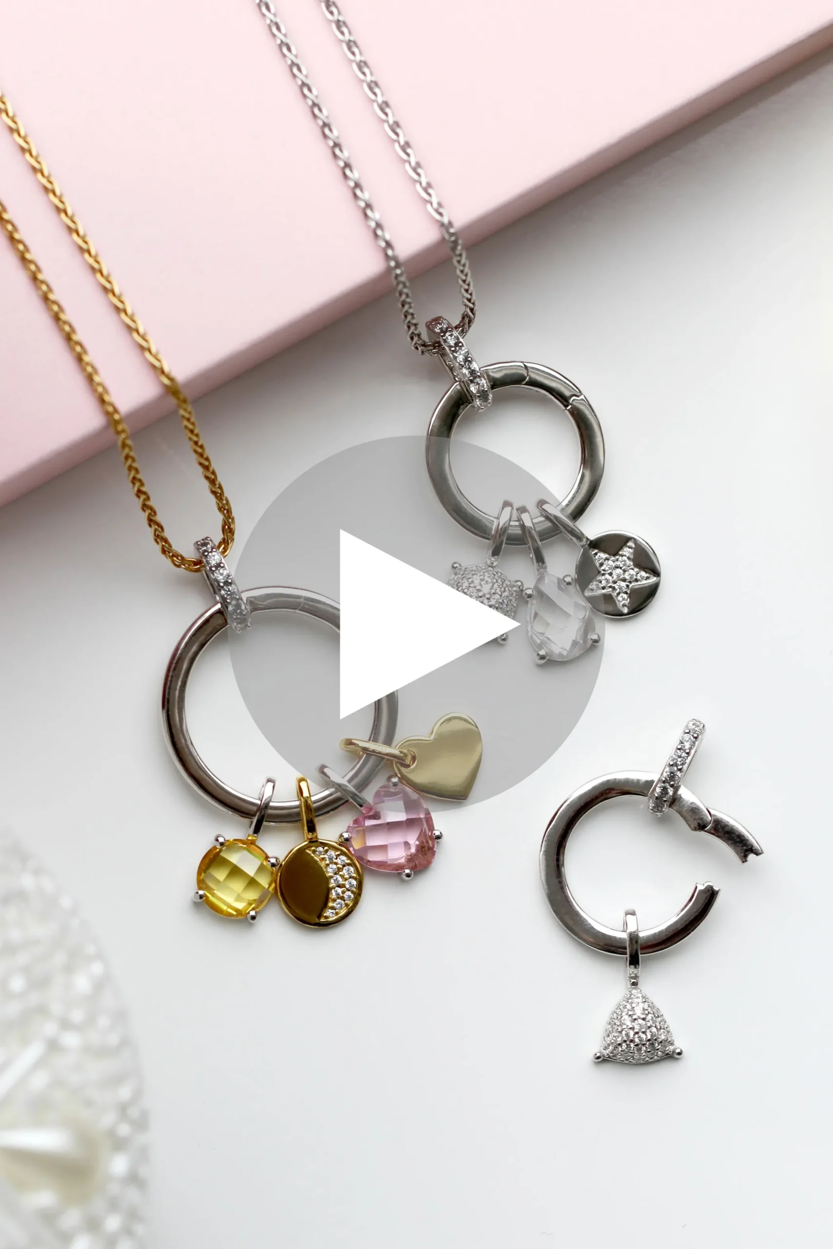 Discount Zinzi zilveren ronde hanger 17mm met sluitring wit ZIH2060 (zonder collier)