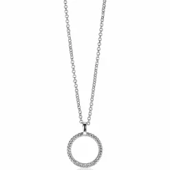 New Zinzi zilveren ronde hanger 22mm gedraaid witte zirconia ZIH2128 (zonder collier)