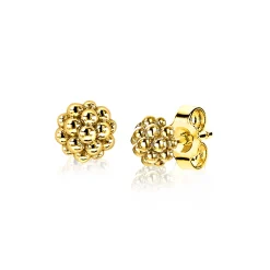 Online Zinzi zilveren ronde oorknoppen geelverguld 6mm bolletjes ZIO1968G