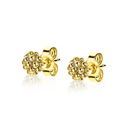 Online Zinzi zilveren ronde oorknoppen geelverguld 6mm bolletjes ZIO1968G