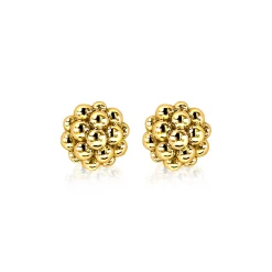Online Zinzi zilveren ronde oorknoppen geelverguld 6mm bolletjes ZIO1968G
