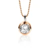 Clearance Zinzi zilveren rosé vergulde hanger rond witte zirconia ZIH3