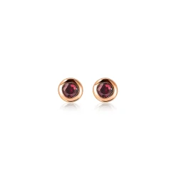 Clearance Zinzi zilveren rosé vergulde oorknoppen 4mm rode kleursteen ZIO1177RR