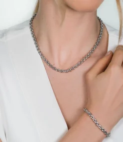 Discount Zinzi zilveren schakel collier 43cm ZIC1205
