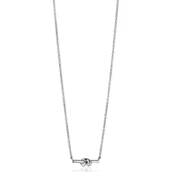 Hot Zinzi zilveren schakel ketting met staafje en trendy knoop 45-48cm ZIC2613