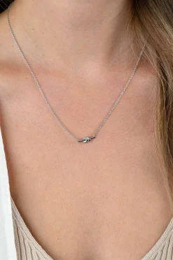 Hot Zinzi zilveren schakel ketting met staafje en trendy knoop 45-48cm ZIC2613