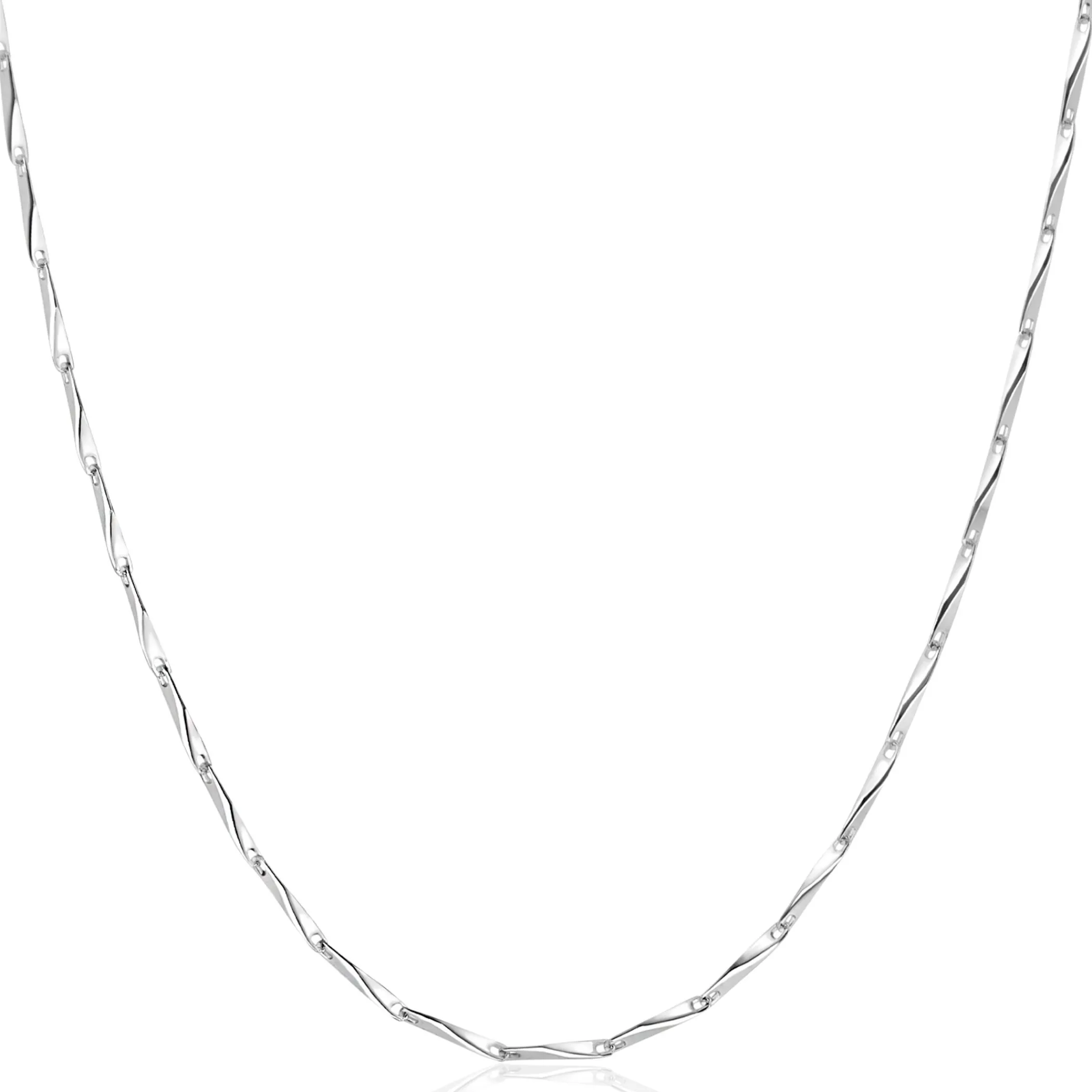 Best Zinzi zilveren schakel ketting met glinsterende pijlvormige schakels 1,5mm breed 42-45cm ZIC2414