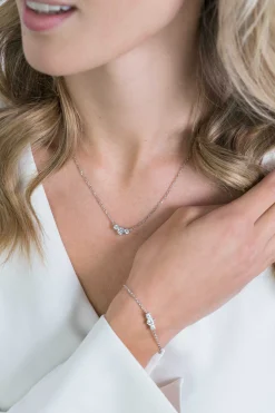 Discount Zinzi zilveren schakel ketting ronde zirconia's 42-45cm ZIC2136