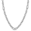 Hot Zinzi zilveren schakel ketting, waarbij ronde schakels zijn gecombineerd met trendy grotere marine schakels 7,4mm breed 42-45cm ZIC2580