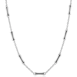 Discount Zinzi zilveren schakel ketting met zeven gladde bamboe vormen 40-45m ZIC2577