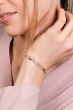 Hot Zinzi zilveren schakelarmband met hartjes 17-20cm ZIA1940