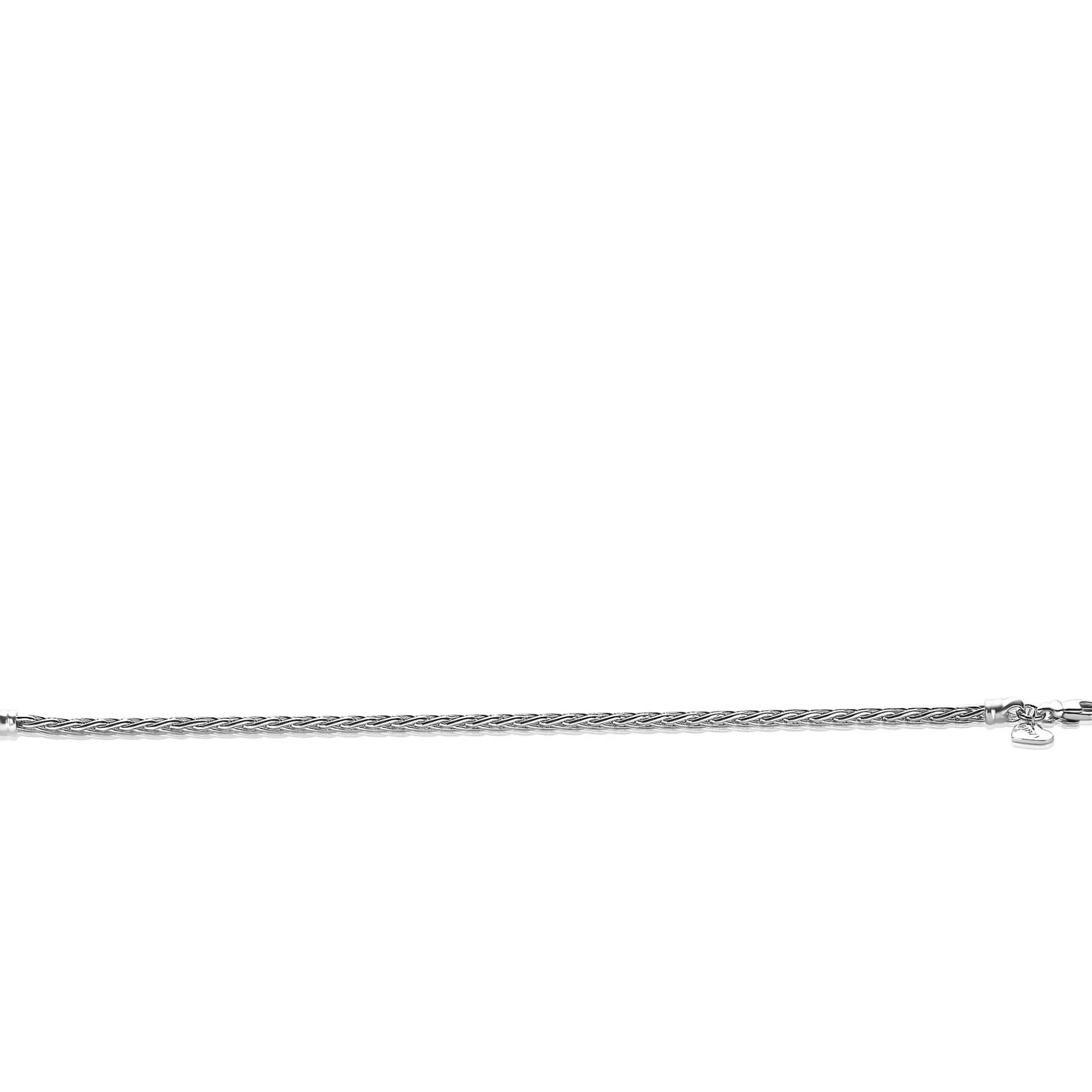 New Zinzi zilveren schakelarmband palmier massief 3mm breed 18,5cm ZIA1912