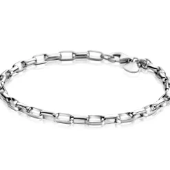 Best Zinzi zilveren schakelarmband met rechthoekige schakels 3,8mm breed 20cm ZIA2514