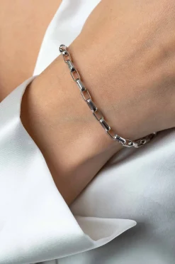 Best Zinzi zilveren schakelarmband met rechthoekige schakels 3,8mm breed 20cm ZIA2514