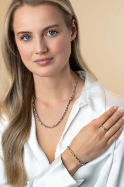 Best Zinzi zilveren schakelarmband met rechthoekige schakels 3,8mm breed 20cm ZIA2514