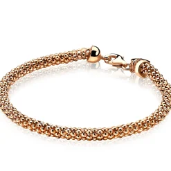 Discount Zinzi zilveren schakelarmband rosé verguld 4,5mm breed 19cm ZIA1057R