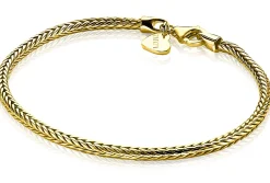Best Zinzi zilveren schakelarmband geel verguld vossenstaart 2.5mm breed 19cm ZIA1287G