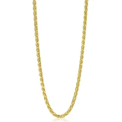 Outlet Zinzi zilveren schakelcollier geelverguld palmier 2mm breed 45cm ZIC1931G