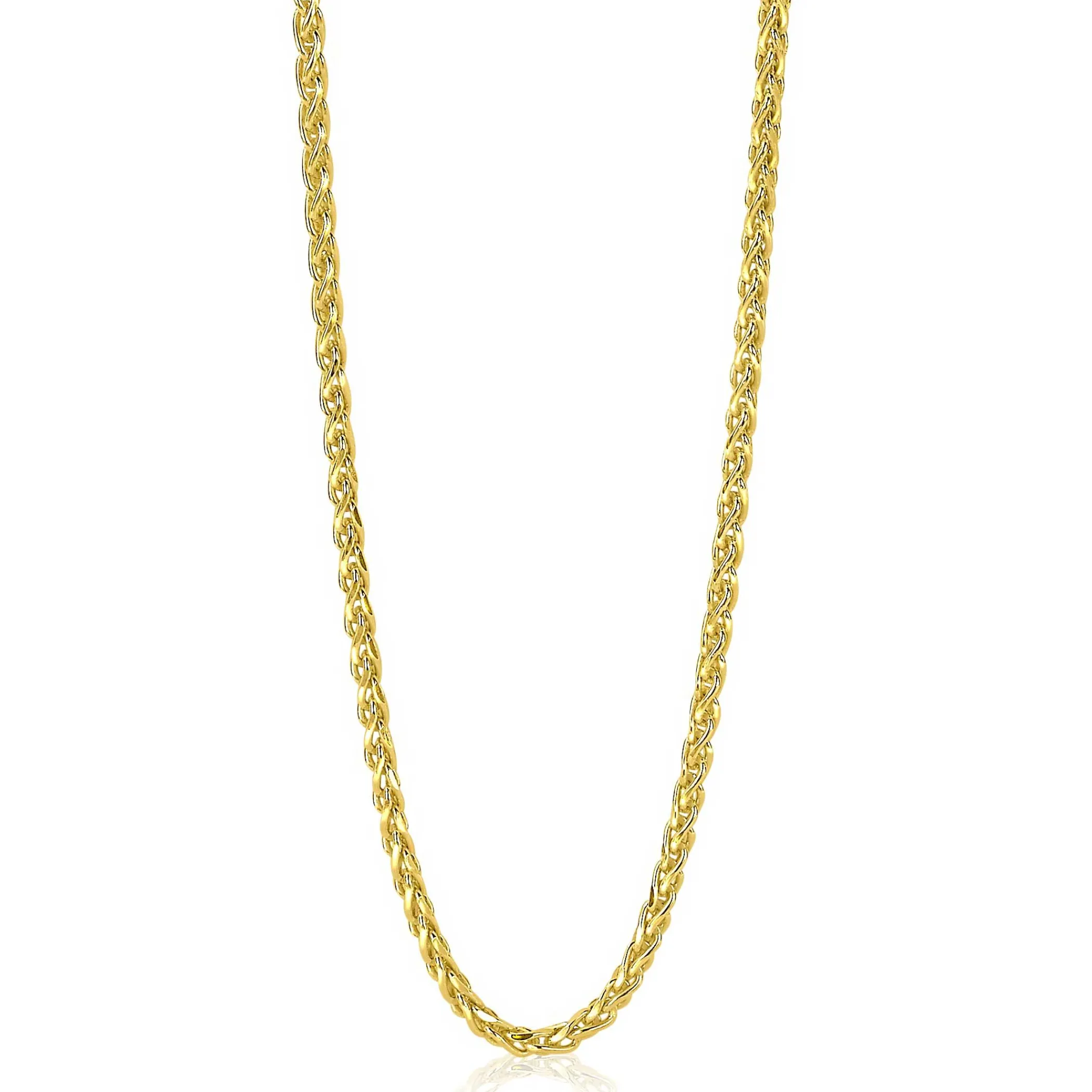 Outlet Zinzi zilveren schakelcollier geelverguld palmier 2mm breed 45cm ZIC1931G