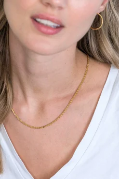 Outlet Zinzi zilveren schakelcollier geelverguld palmier 2mm breed 45cm ZIC1931G