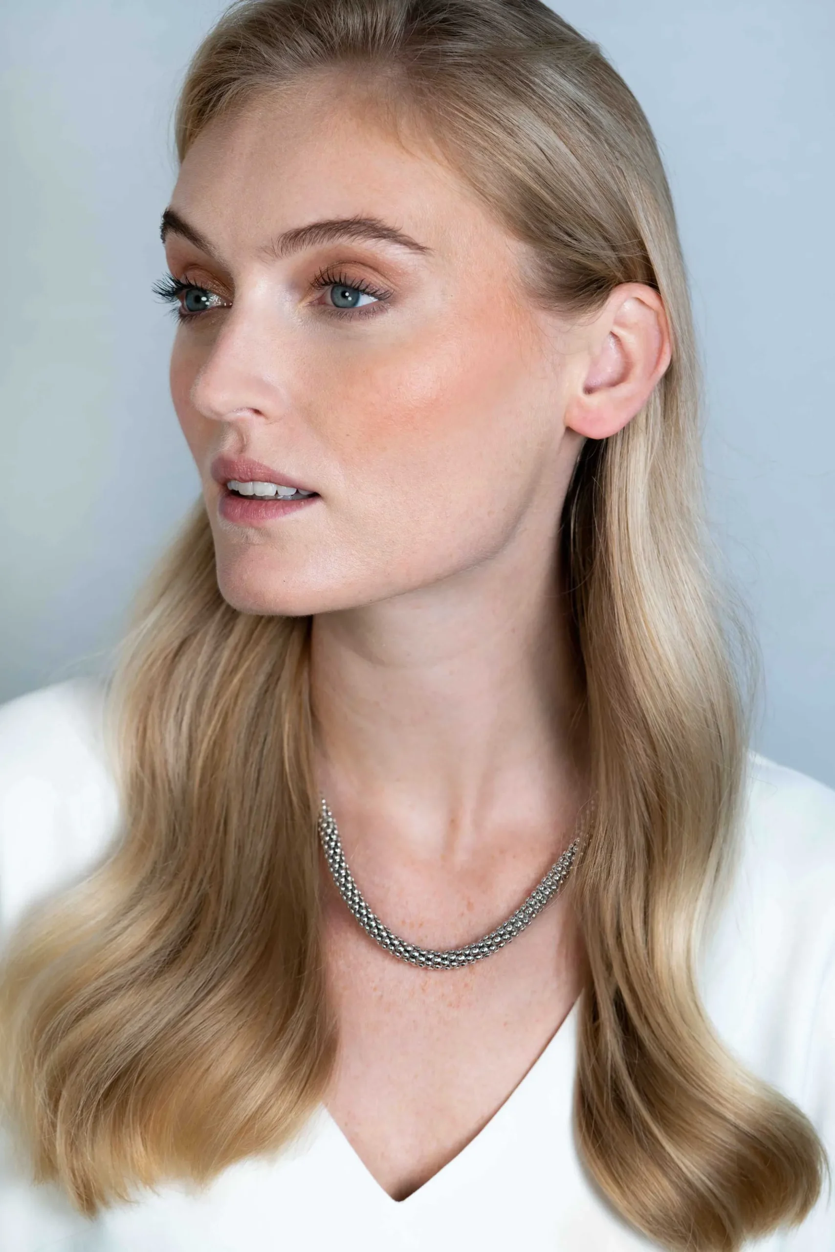 Best Zinzi zilveren schakelcollier 7mm breed, lengte 45cm ZIC733