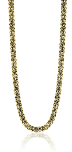 New Zinzi zilveren schakelcollier 14K geelverguld 45cm ZIC1288G