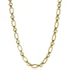 Sale Zinzi zilveren schakelcollier 14K geel verguld ovaal en jasseron schakel 45cm ZIC2154G