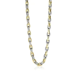 Online Zinzi zilveren schakelcollier geel verguld 6,4mm breed 45,5cm ZIC1641BG