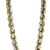 Online Zinzi zilveren schakelcollier geel verguld 7mm breed 45cm ZIC1290