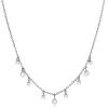 Outlet Zinzi zilveren schakelketting met negen ronde witte glasparels in verschillende groottes, speels verdeeld over de ketting 40-45cm ZIC2623