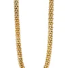 Hot Zinzi zilveren schakelketting geel verguld 4,5mm breed 45cm ZIC1057G