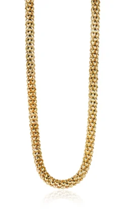 Hot Zinzi zilveren schakelketting geel verguld 4,5mm breed 45cm ZIC1057G