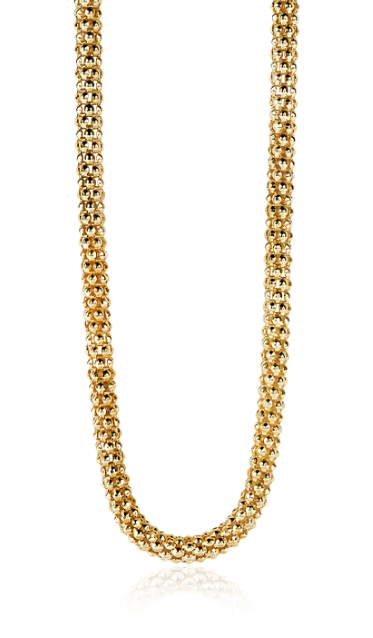 Hot Zinzi zilveren schakelketting geel verguld 4,5mm breed 45cm ZIC1057G