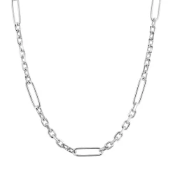 Discount Zinzi zilveren schakelketting met vijf lange ovale schakels 5,5mm breed 43-47cm ZIC2711