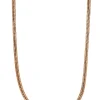Outlet Zinzi zilveren slangen collier rosé verguld 1mm breed 45cm ZISL45R