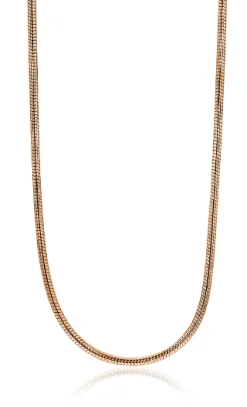 Outlet Zinzi zilveren slangen collier rosé verguld 1mm breed 45cm ZISL45R
