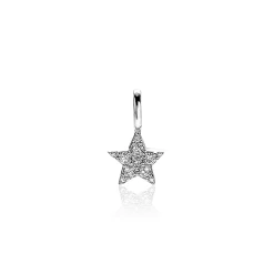 Best Zinzi zilveren ster hanger 13mm wit ZIH2138 (zonder collier)