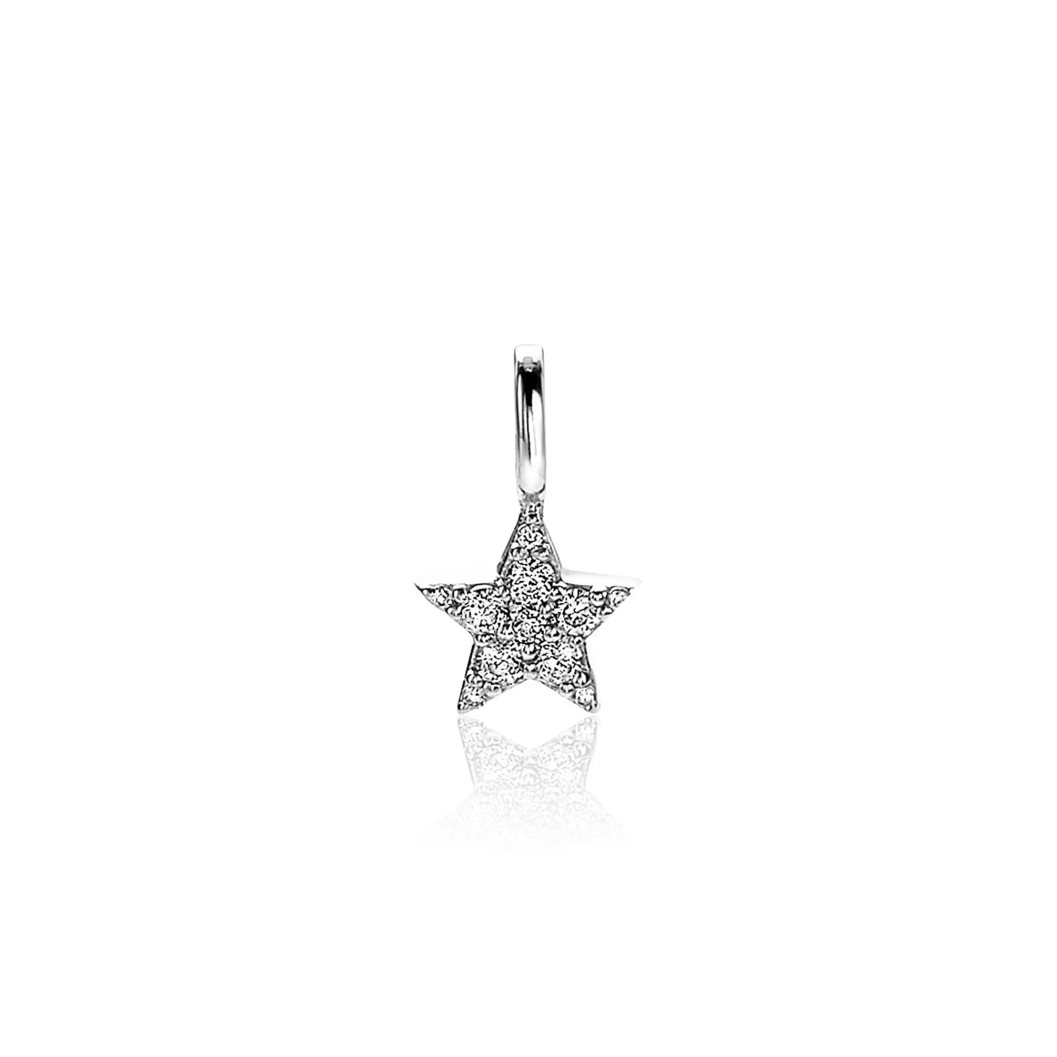 Best Zinzi zilveren ster hanger 13mm wit ZIH2138 (zonder collier)