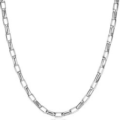 Online Zinzi zilveren stoere schakelketting 45cm met rechthoekige schakels 3,8mm breed ZIC2514