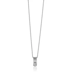 Zinzi zilveren strakke hanger 13mm bezet met witte zirconia ZIH403 (zonder collier)