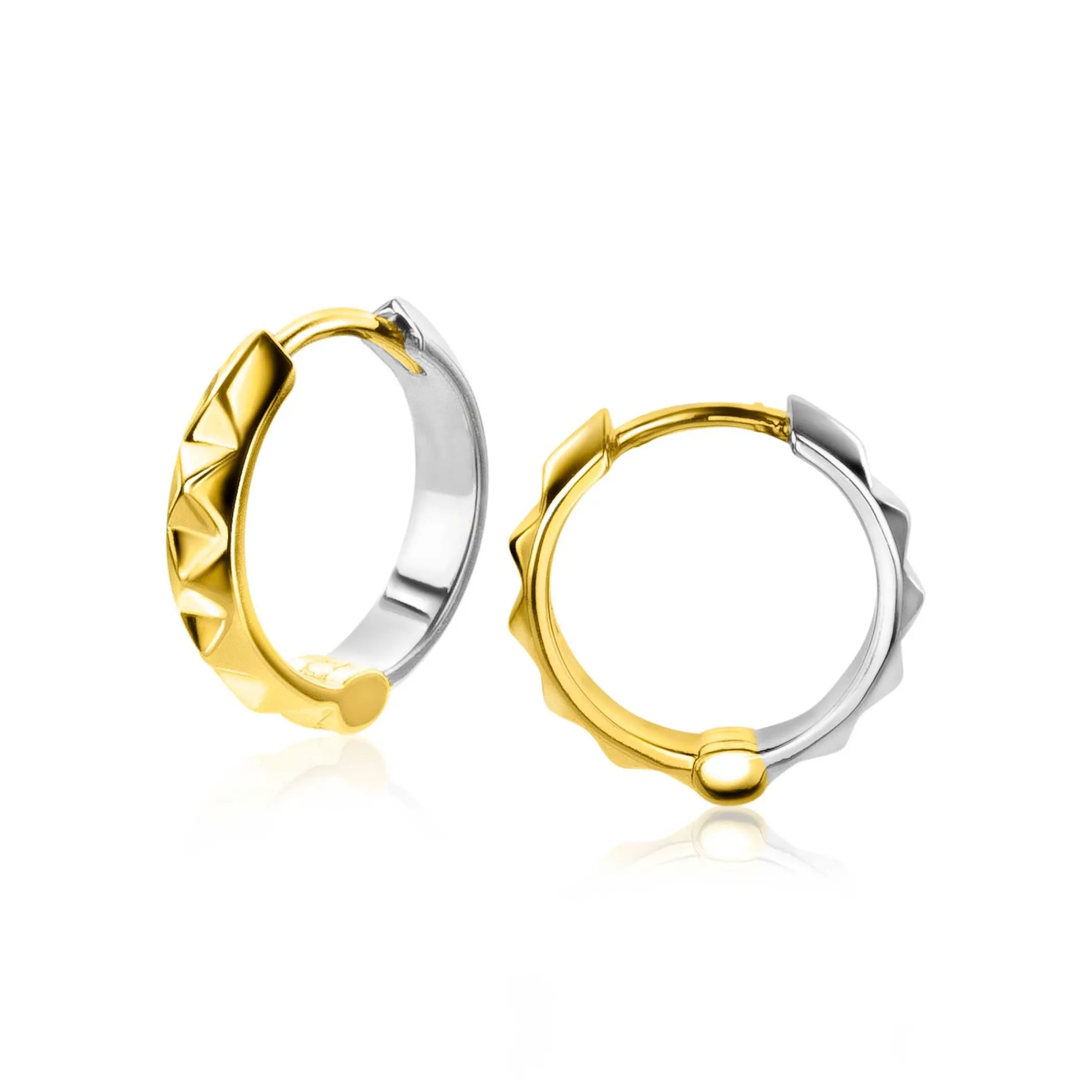 Discount Zinzi zilveren studs oorringen extra 14K geel verguld bicolor 15mm ZIO2167CRG