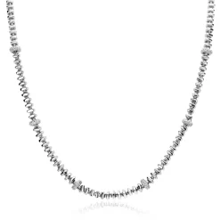 Hot Zinzi zilveren vierkante schakel ketting 6mm breed afwisselend bezet met witte zirkonia's 45cm ZIC2678
