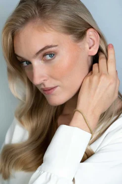 Outlet Zinzi zilveren vossenstaart armband 14K geel verguld 4mm breed ZIA1925G